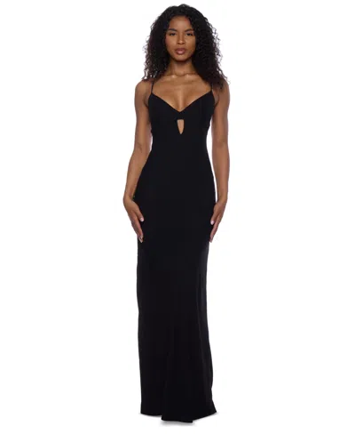 Alex & Sophia Juniors' Keyhole-front Strappy-back Gown