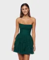 Alex & Sophia Juniors' Petal Mesh With Glitter Sleeveless Dress In Green