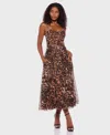 Alex & Sophia Juniors' Printed Chiffon Sleeveless Midi Dress In Animal Print