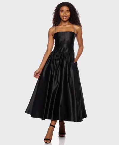 Alex & Sophia Juniors' Satin Corset Fit & Flare Dress