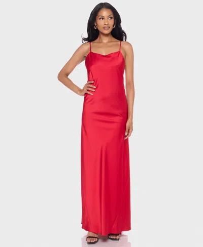 Alex & Sophia Juniors' Scoop Neck Gown In Red