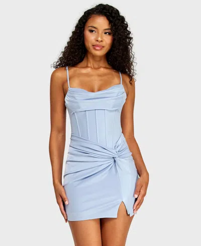 Alex & Sophia Juniors' Shimmer Sleeveless Dress In Blue