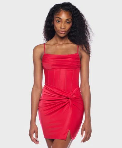 Alex & Sophia Juniors' Shimmer Sleeveless Dress In Red
