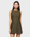 Alex & Sophia Juniors' Sleeveless Button Down Dress In Green
