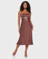 Alex & Sophia Juniors' Sleeveless Scoop Neck Midi Dress In Burgundy