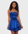 Alex & Sophia Juniors' Sleeveless Short Fit & Flare Dress In Blue