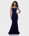 Alex & Sophia Juniors' Spaghetti-strap Sweetheart Long Dress In Blue