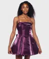 Alex & Sophia Juniors' Square Neck Short Dress In Purple