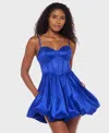 Alex & Sophia Juniors' Strappy Bustier Bodice Dress In Blue