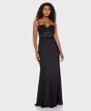Alex & Sophia Juniors' Sweetheart Sleeveless Long Dress In Black