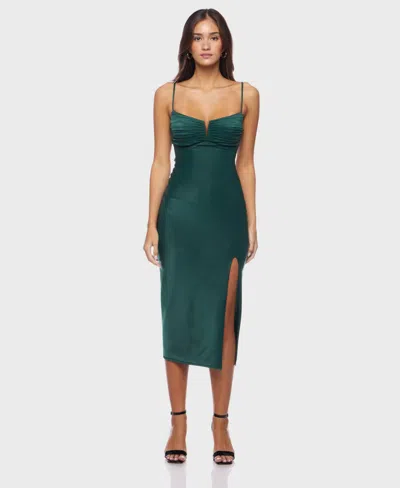 Alex & Sophia Juniors' V-neck Strappy Dress In Green