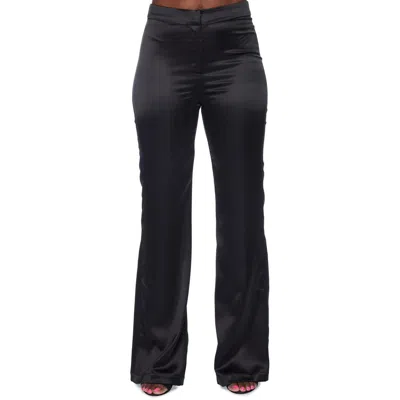 Alex & Sophia Juniors Womens Polyester Wide Leg Pants In Black