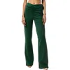 Alex & Sophia Juniors Womens Polyester Wide Leg Pants In Green