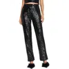 Alex & Sophia Juniors Womens Sequined Party Trouser Pants In Black