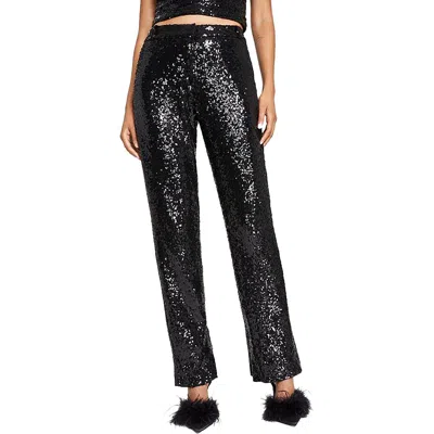 Alex & Sophia Juniors Womens Sequined Party Trouser Pants In Black