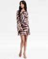 Alex & Sophia Juniors' Zebra-print Mini Dress In Sand