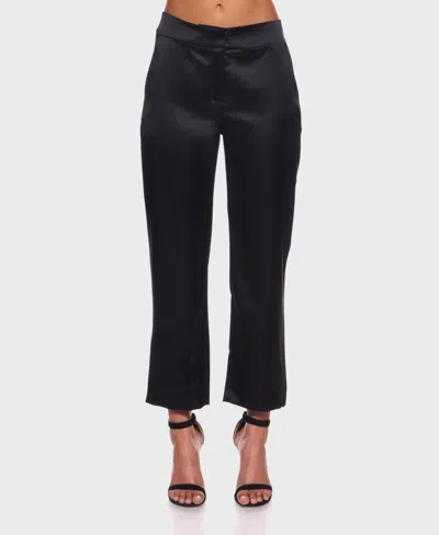 Alex & Sophia Women's Bridal Satin Straight Leg Pants In Black