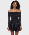 Alex & Sophia Women's Embellished Off-the-shoulder Top In Black