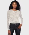 Alex & Sophia Women's Fringe Detail Long Sleeve Top In Multi