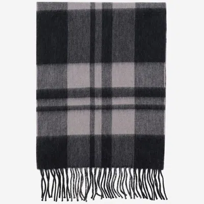 Alex Begg Cashmere Scarf With Check Pattern In Black