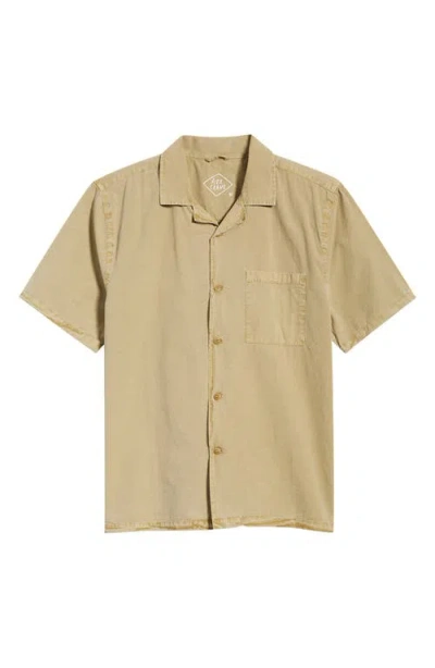 Alex Crane  Air Cotton Camp Shirt In Brown