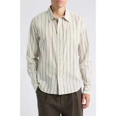 Alex Crane  Air Striped Cotton Button Up Shirt In Multi