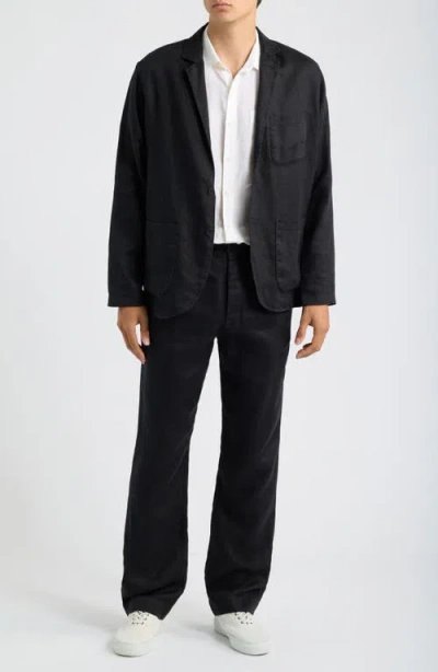 Alex Crane  Alta Pleated Linen Trousers In Black