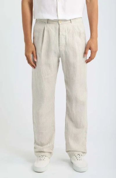 Alex Crane  Alta Pleated Linen Trousers In Neutral