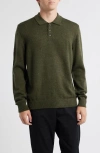 Alex Crane  Anchor Merino Wool Polo Sweater In Green
