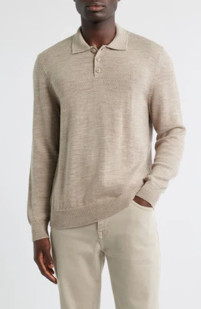 Alex Crane  Anchor Merino Wool Polo Sweater In Neutral