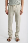 Alex Crane  Bo Linen Drawstring Pants In Gray