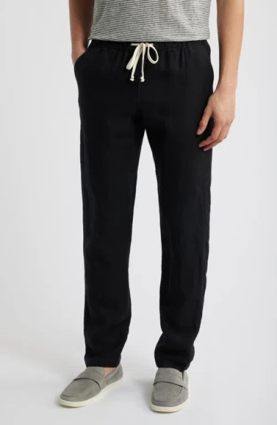 Alex Crane  Bo Linen Drawstring Pants In Black