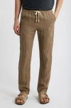 Alex Crane  Bo Linen Drawstring Pants In Brown