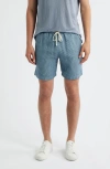 Alex Crane  Bo Linen Drawstring Shorts In Blue