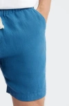 Alex Crane  Bo Linen Drawstring Shorts In Blue