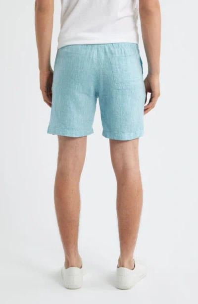Alex Crane  Bo Linen Drawstring Shorts In Blue