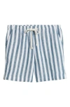 Alex Crane  Bo Linen Drawstring Shorts In Blue