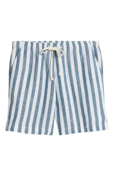 Alex Crane  Bo Linen Drawstring Shorts In Blue