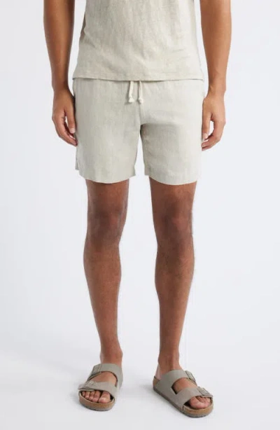 Alex Crane  Bo Linen Drawstring Shorts In White