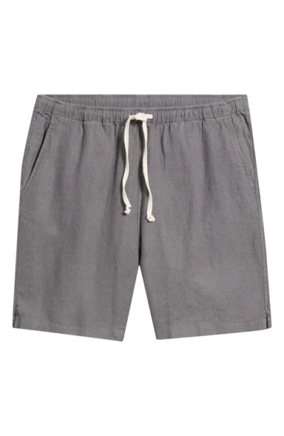 Alex Crane  Bo Linen Drawstring Shorts In Gray