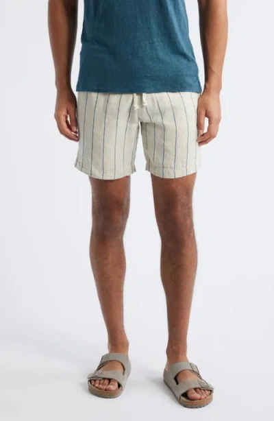 Alex Crane  Bo Linen Drawstring Shorts In White