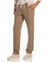Alex Crane  Bo Linen Regular Fit Drawstring Pants In Brown