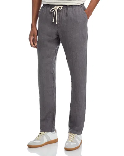 Alex Crane  Bo Linen Regular Fit Drawstring Pants In Gray