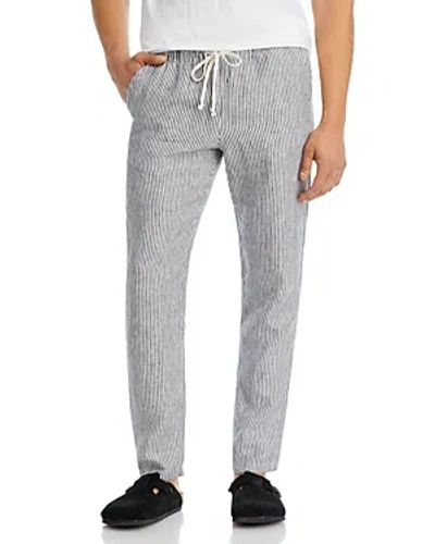 Alex Crane  Bo Linen Regular Fit Drawstring Pants In Lines