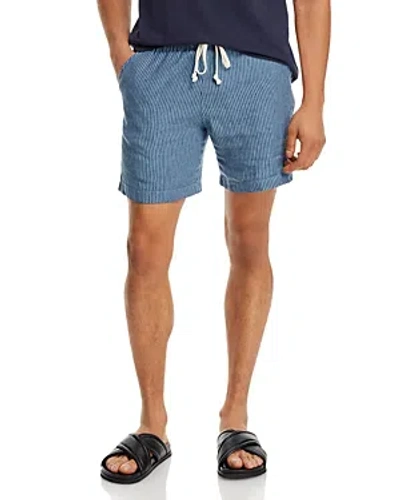 Alex Crane  Bo Linen Shorts In Overdye Indigo