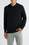 Alex Crane  Campo Hooded Merino Wool Sweater In Black