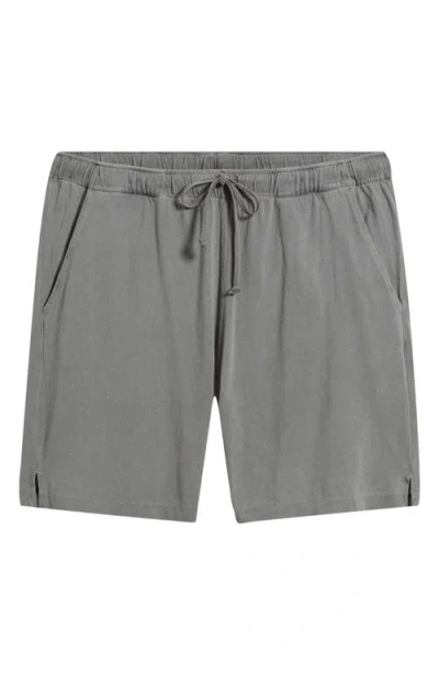 Alex Crane  Caza Featherweight Knit Organic Cotton Drawstring Shorts In Gray