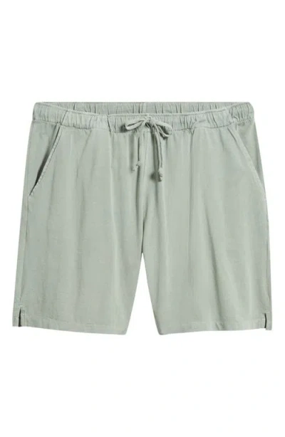 Alex Crane  Caza Featherweight Knit Organic Cotton Drawstring Shorts In Gray