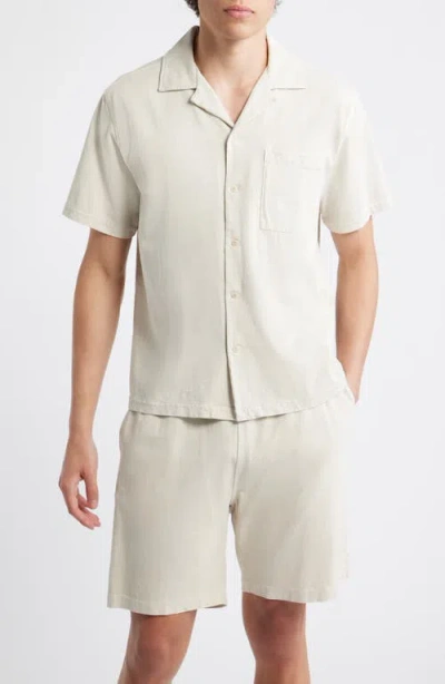 Alex Crane  Caza Featherweight Organic Cotton Camp Shirt In Neutral