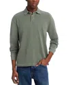 Alex Crane  Caza Rib Organic Cotton Long Sleeve Polo In Jade